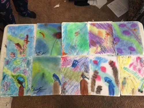 Pastel Art - birds, flowers and backgrounds