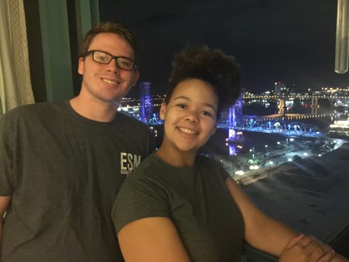 view from our hotel at night