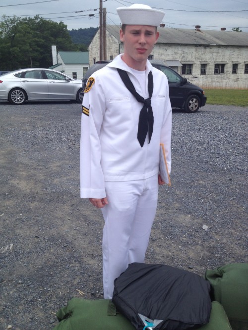 Sea Cadet at check in for Recruit Training
