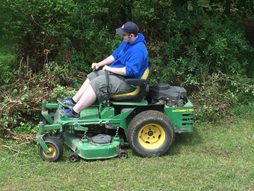 History Buff learning a new skill and cutting our grass!