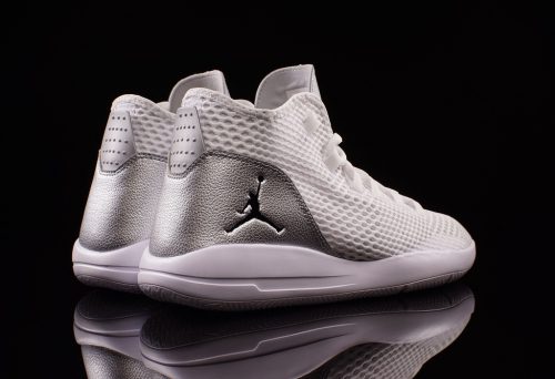 White and Silver Metallic Jordans