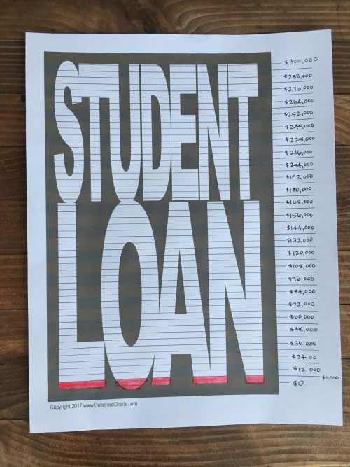 Filling in Our Student Loan Payoff From Debt Free Charts