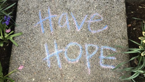 Inspirational Message on Sidewalk