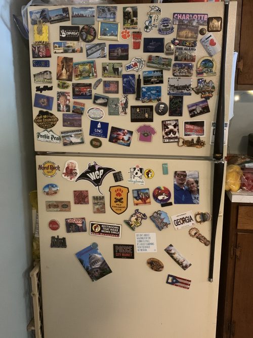 fridge full of magnets