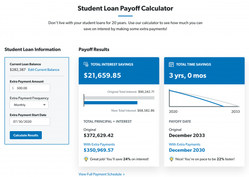 Payoff Calculator with Extra Payments