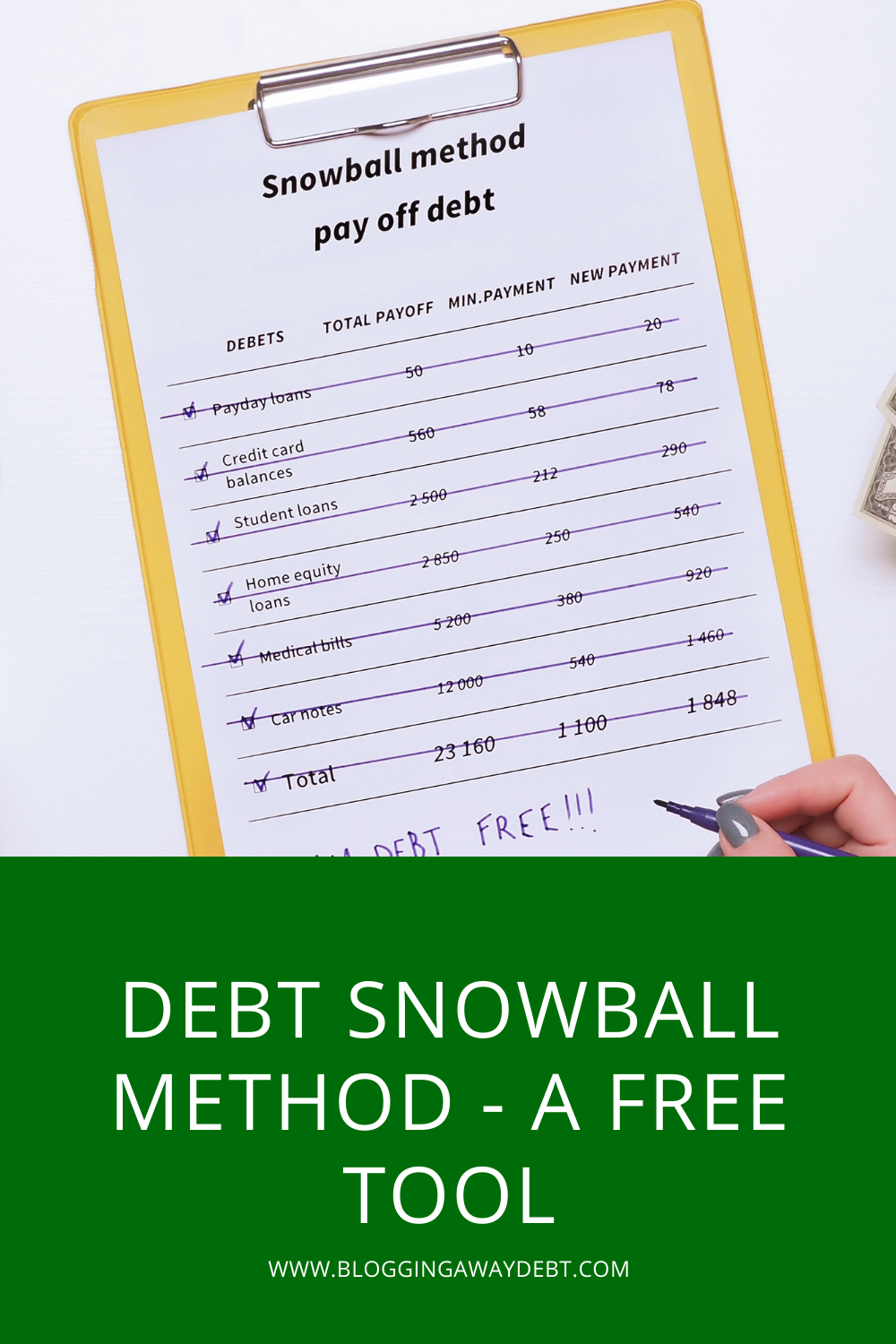 Debt Snowball Method - A Free Tool