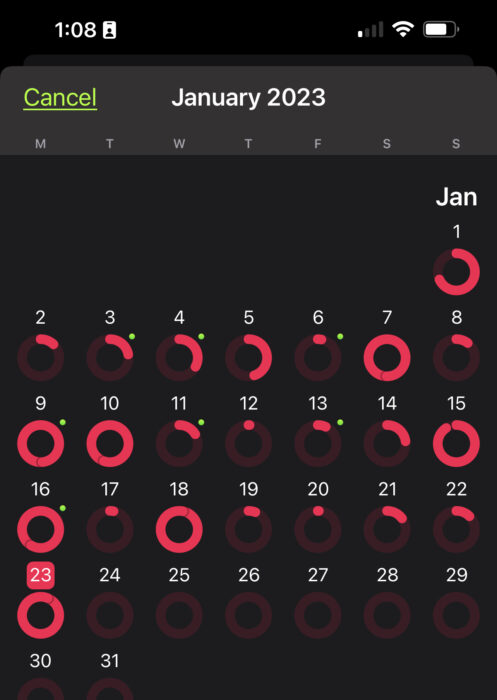 Apple's Fitness app screenshot