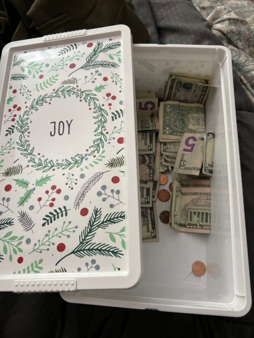 saving $5s in a shoebox