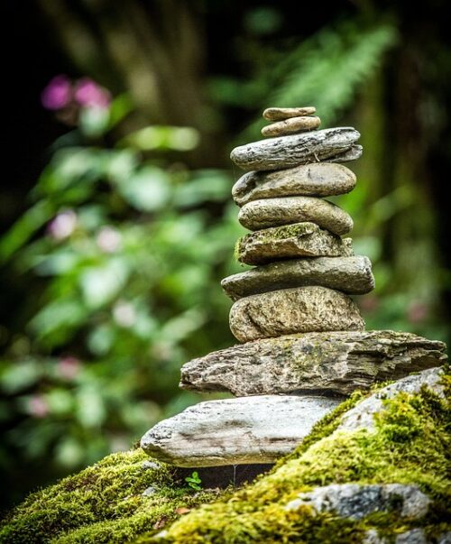rocks stacked up on one another