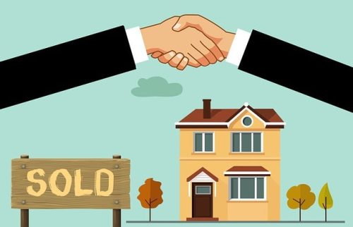 home sold cartoon graphic