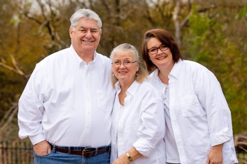 Hope and her parents in 2018